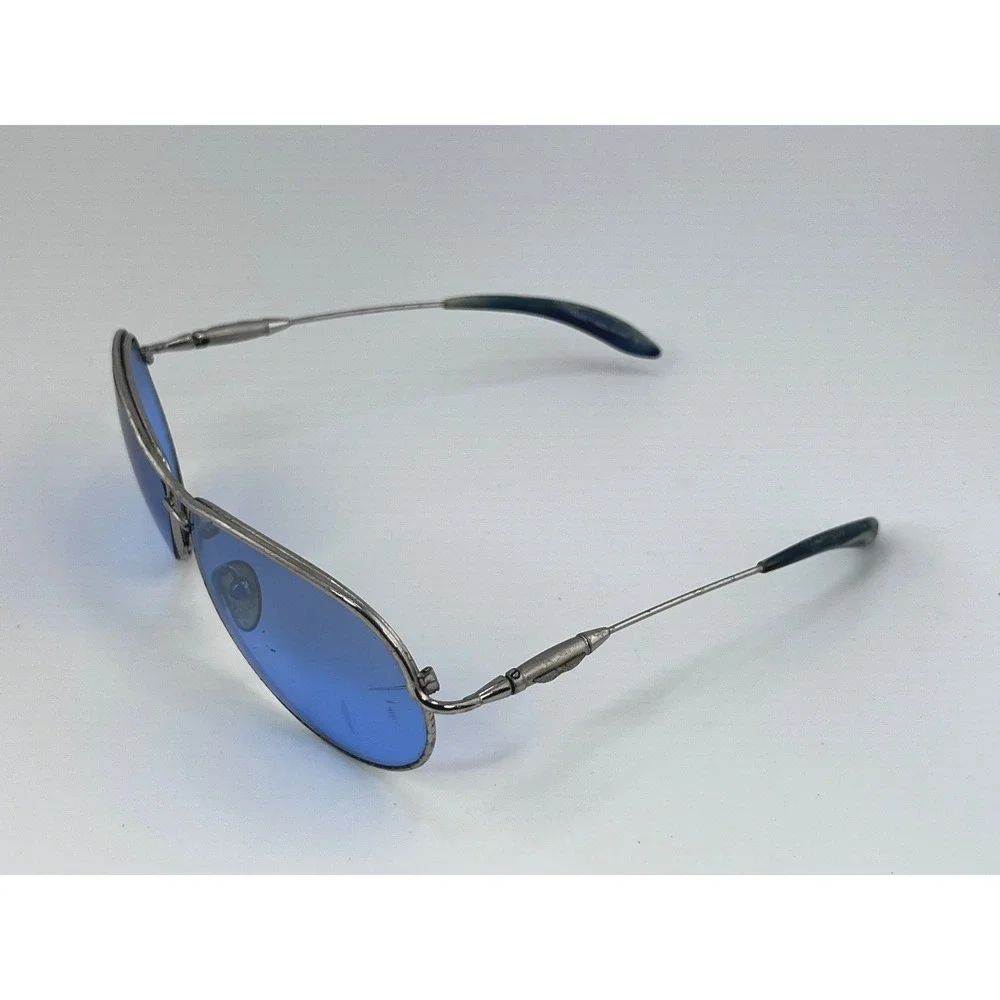 Police 2685‎ Sunglasses Aviator Silver Frame Blue Lens Italy 63 58PY FRAME ONLY